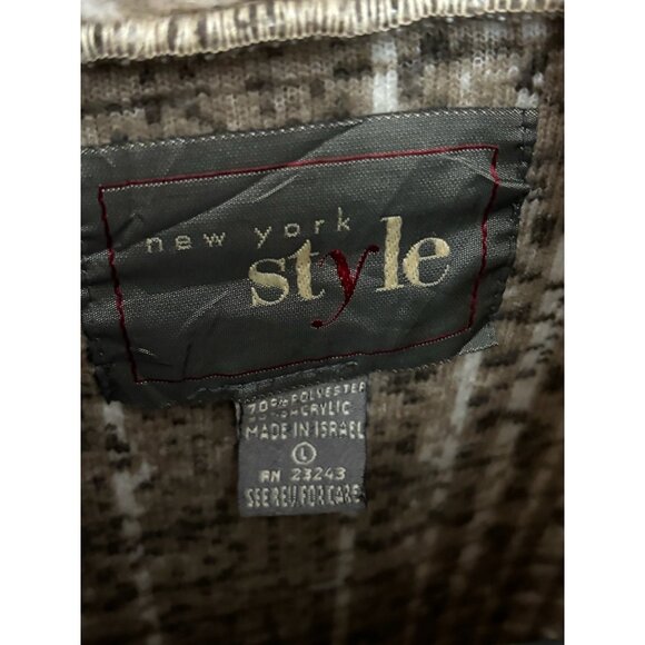 New York Style Womens Plaid Fleece Jacket Size L Made In Israel - Picture 5 of 7